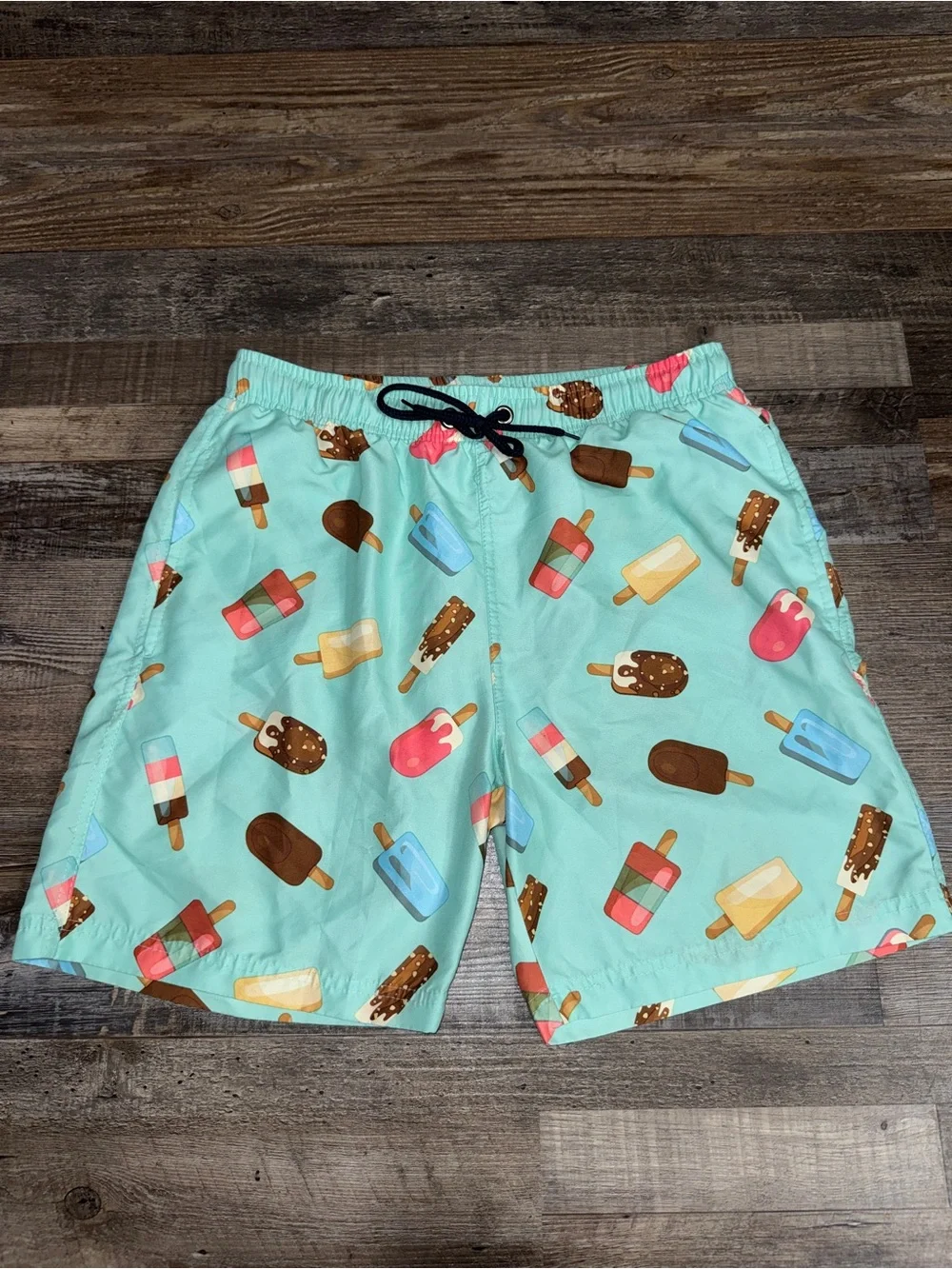 US Surf Club Men’s Swim Trunks Medium Ice Cream Popsicle Print Mint Green Swim